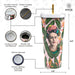 Frida Kahlo Jungle Stainless Steel Tumbler with Gold Straw 750ml