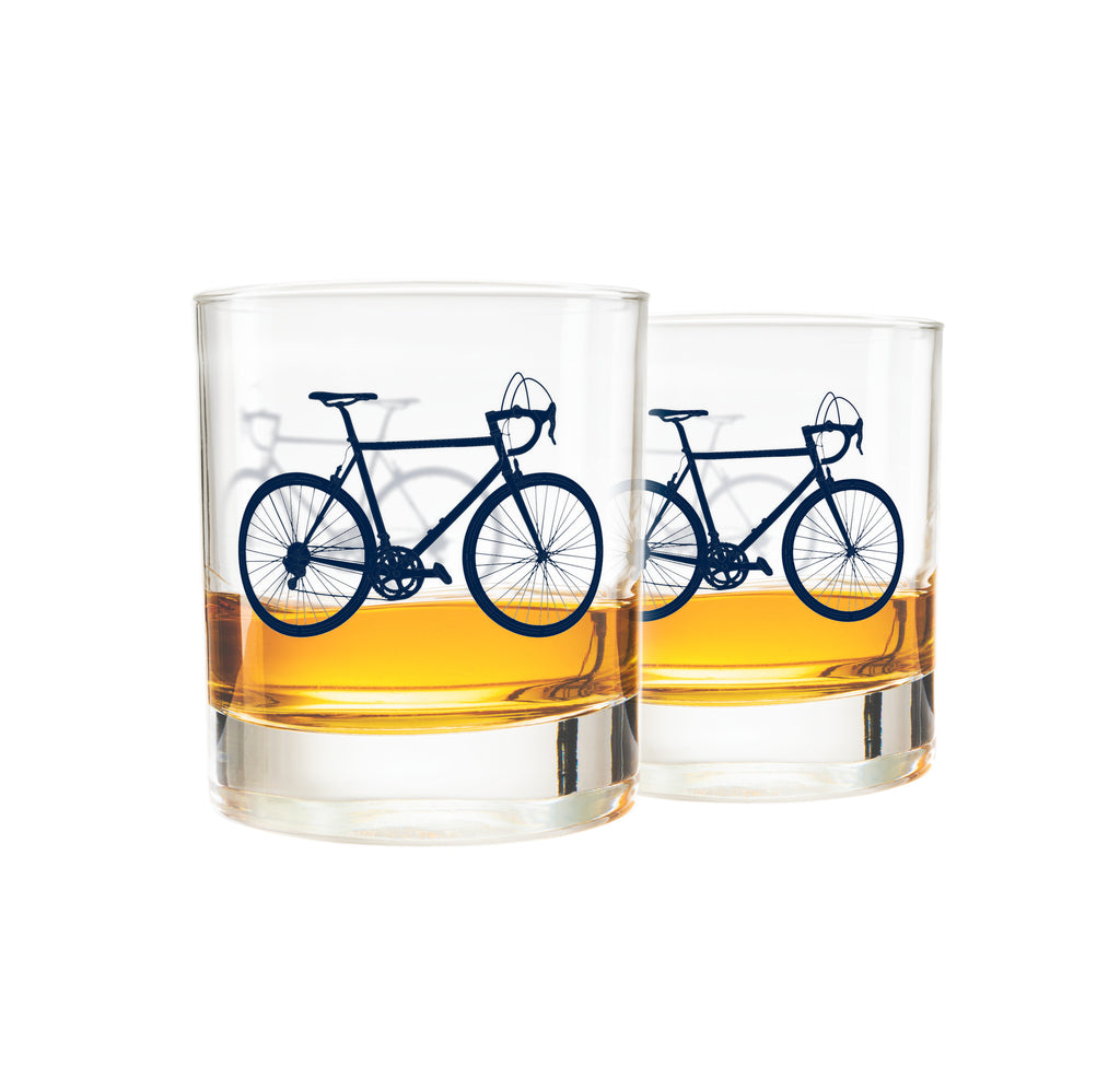 Whiskey Bicycle Printed Glasses Navy