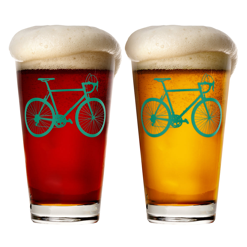 Beer Green Bicycle Printed Glasses