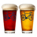 Beer Bicycle Navy Printed Glasses