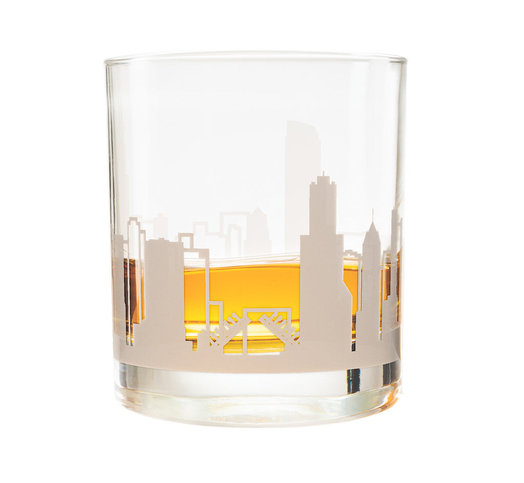 Chicago Etched Skyline Whiskey Glasses