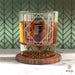 Letter F Monogram Art Deco Etched Whiskey Glasses - Set of 4