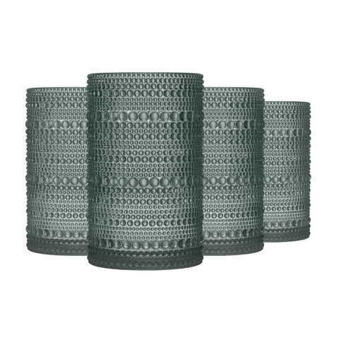 Hobnail Drinking Glasses - Gray 14 oz ( Set of 4 )