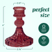 Tall Candle Holder - 10.2cm (Set of 2) -  Red