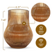 Ripple Vase Rounded Wide Base Custom 19 cm (Set of 1) Amber