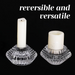 Ripple Candle Holder - Reversible Diamond Pattern - Set of 6 - Clear