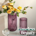 Ripple Vase Rounded Bottom Hand-Blown Glass Vases for Flowers - Pink