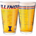 University of Illinois Pint Glasses - Contains Full Color Illinois Logo & Campus Map - Gift Idea College Grads and Alumni (Set of 2)