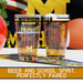 University of Michigan Wolverines College Pint Glasses - Contains Full Color MSU Logo & Campus Map - MSU Spartans (Set of 2)