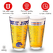 Boise State University Pint Glasses - Full Color Boise State Broncos Logo & Campus Map Gift Idea College Grads and Alumni (Set of 2)