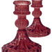 Tall Candle Holder - 10.2cm (Set of 2) -  Red