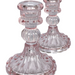 Tall Candle Holder - 10.2cm (Set of 2) -  Pink
