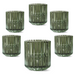 Ripple Candle Holder - Reversible 6 x 5.5cm (Set of 6) - Olive Green