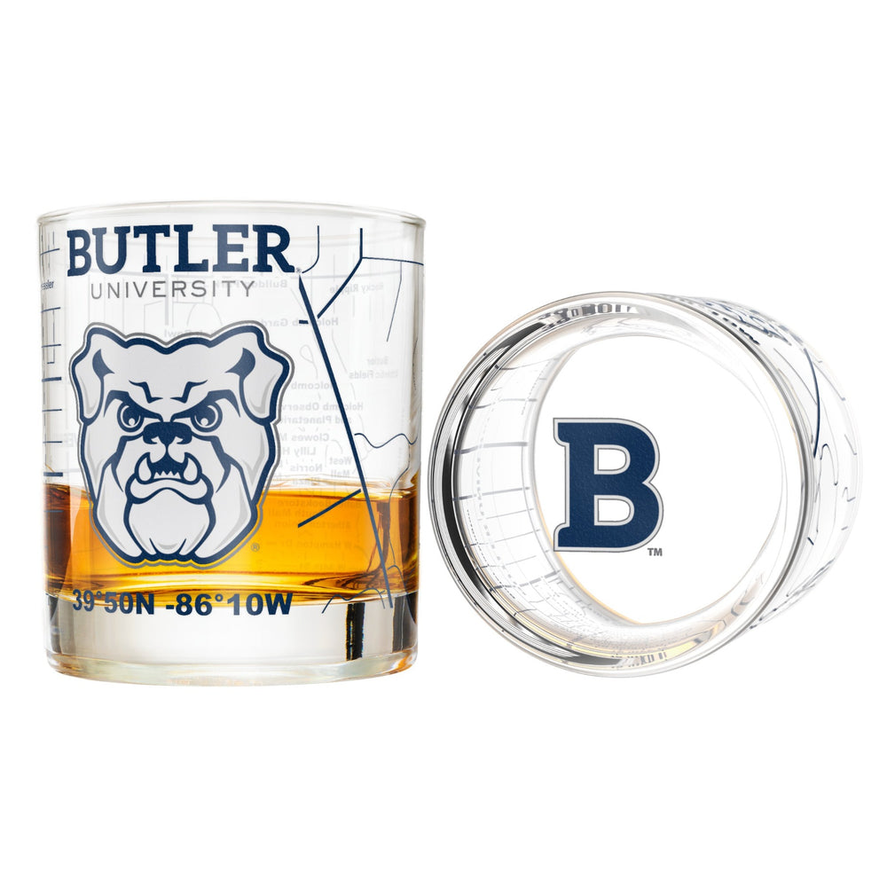 University of Butler Bulldogs College Whiskey Glasses (Set of 2), 10 o