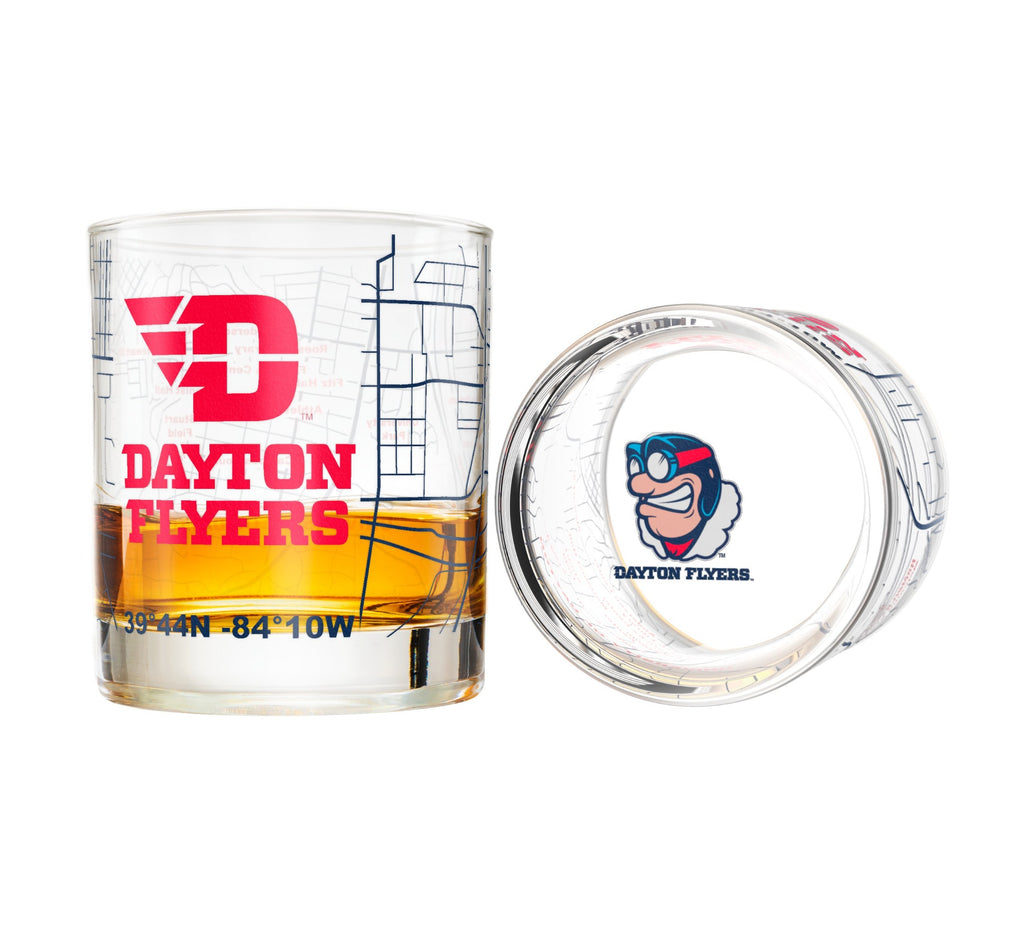 University Of Dayton Whiskey Glass Set (2 Low Ball Glasses)