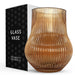 Ripple Vase Rounded Wide Base Custom 19 cm (Set of 1) Amber