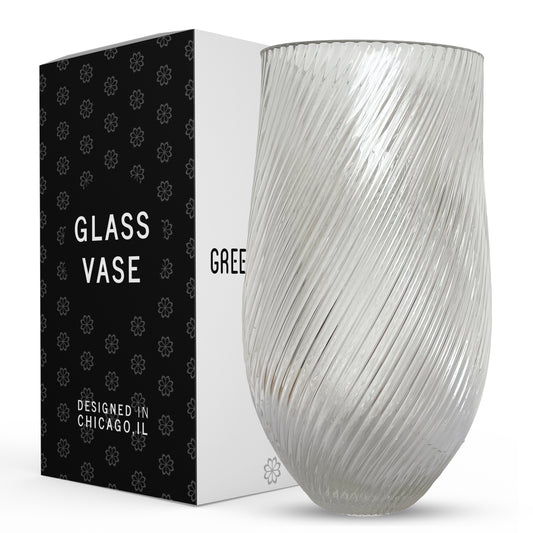 Ripple Vase Rounded Custom 28 cm (Set of 1) Clear