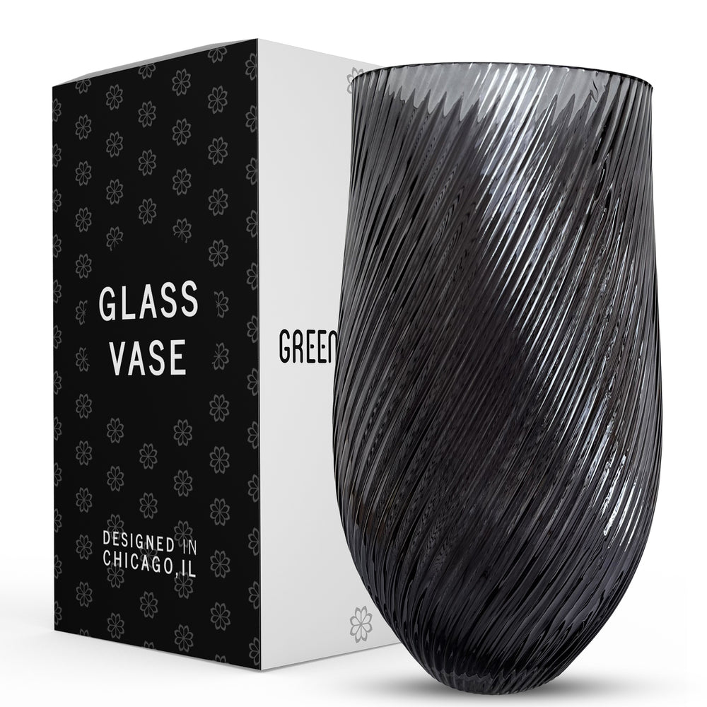 Ripple Vase Rounded Custom 28 cm (Set of 1) Gray