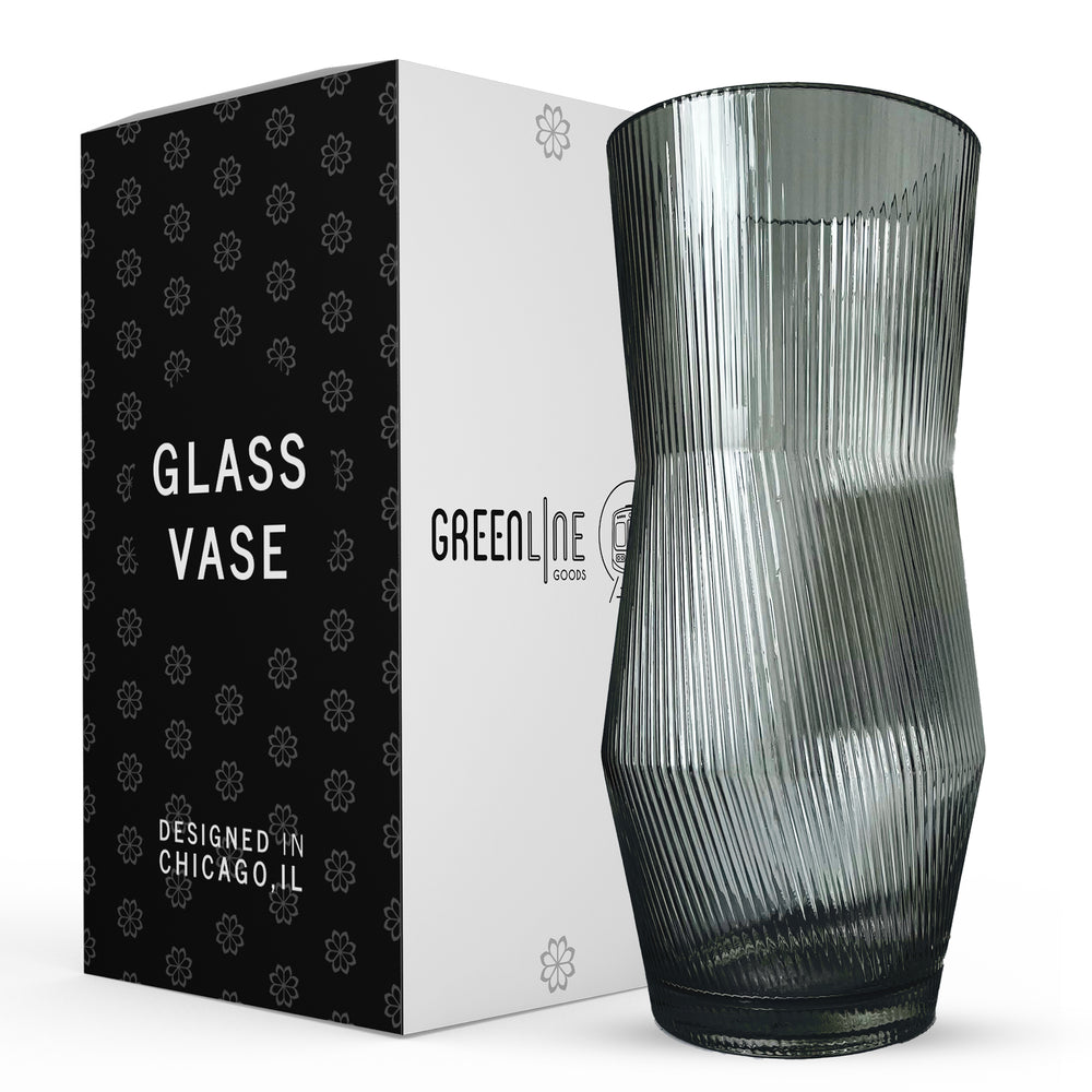 Ripple Vase Angled Custom 28 cm  (Set of 1) Gray