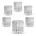 Ripple Candle Holder - Reversible 6 x 5.5cm (Set of 6) - Clear