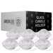 Ripple Candle Holder - Reversible Diamond Pattern - Set of 6 - Clear