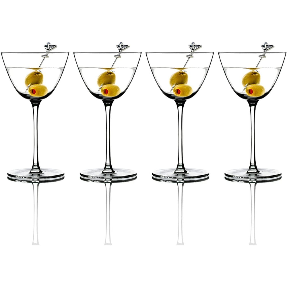Art Deco Cocktail Glasses - Lowball Ribbed Wave Glasses (Set of 4)