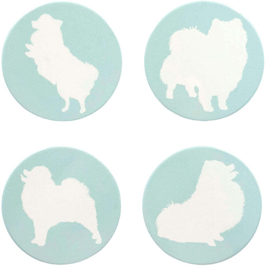 Pomeranian Ceramic Drink Coasters - Set of 4