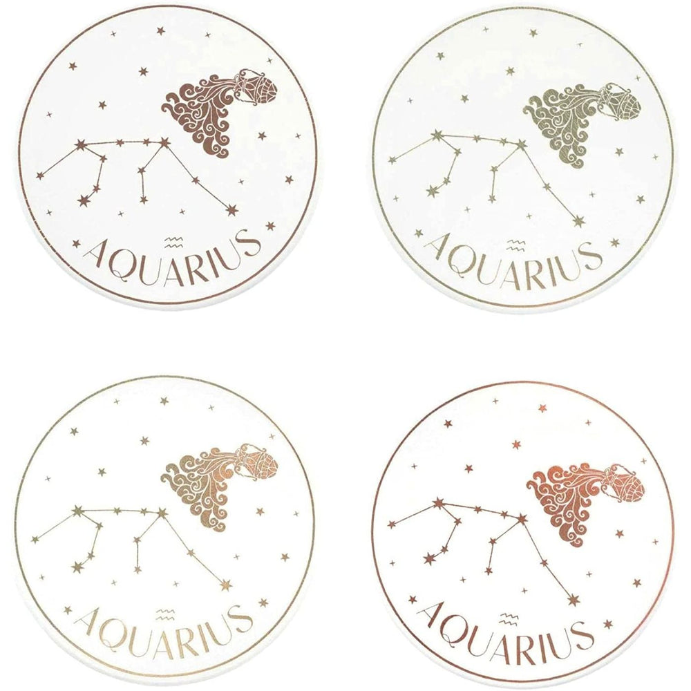 Aquarius Ceramic Coasters - (Set of 4)