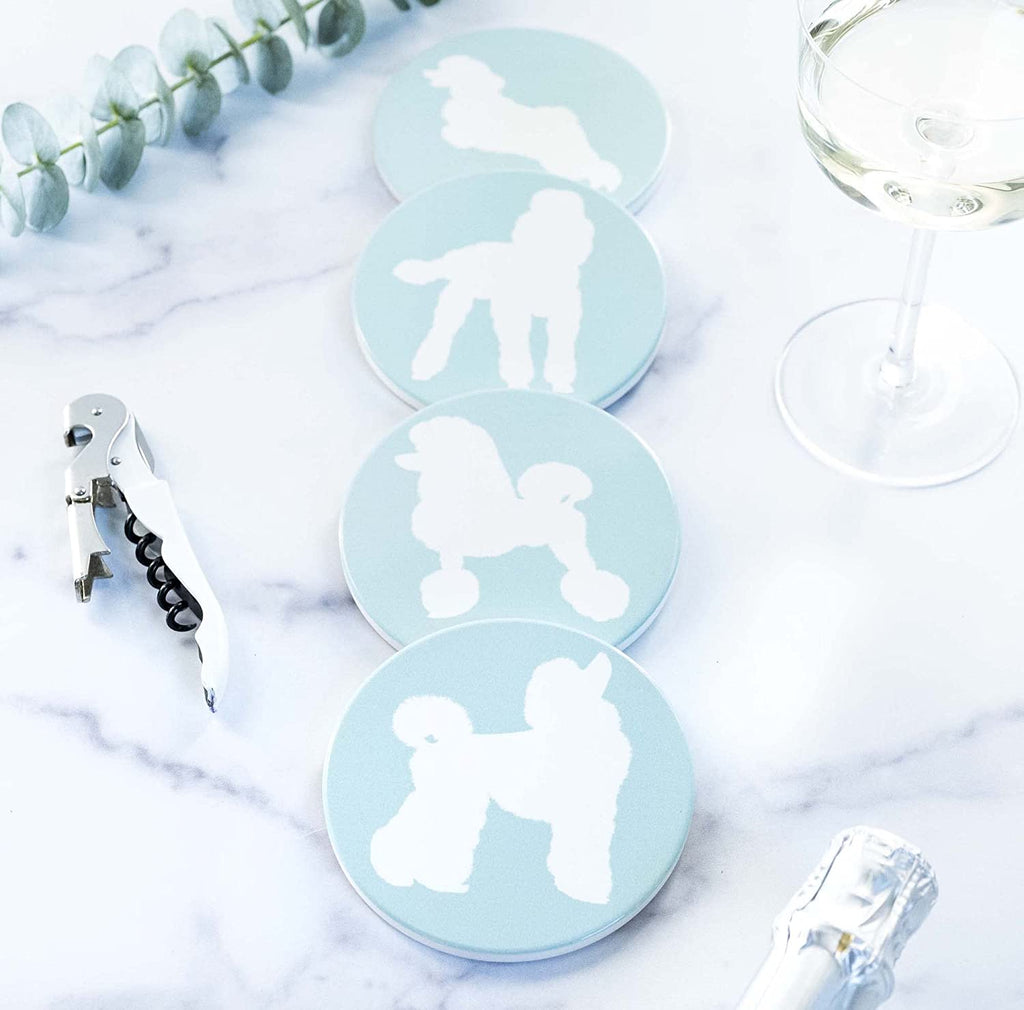 Poodle Lovers Ceramic Drink Coasters - Set of 4