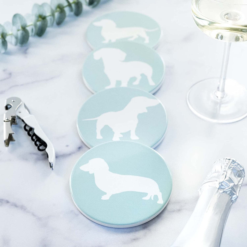 Dachshund Ceramic Drink Coasters - Set of 4