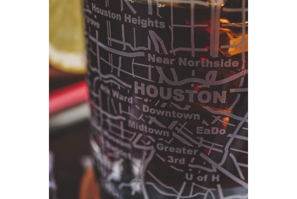 Houston Etched Street Grid Whiskey Glasses