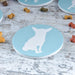 Chihuahua Ceramic Coasters with Metal Stand (Set of 4)