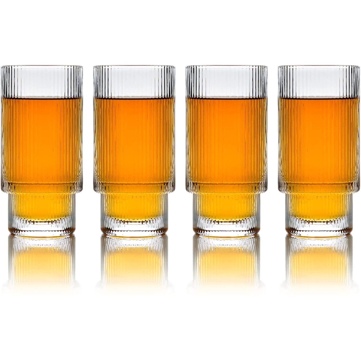 Ribbed Short Drinking Glasses (Set of 4) in 2023