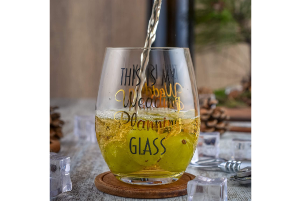 Stemless Wine & Beer Engagement Glasses