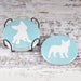 French Bulldog Ceramic Coasters with Metal Stand (Set of 4)