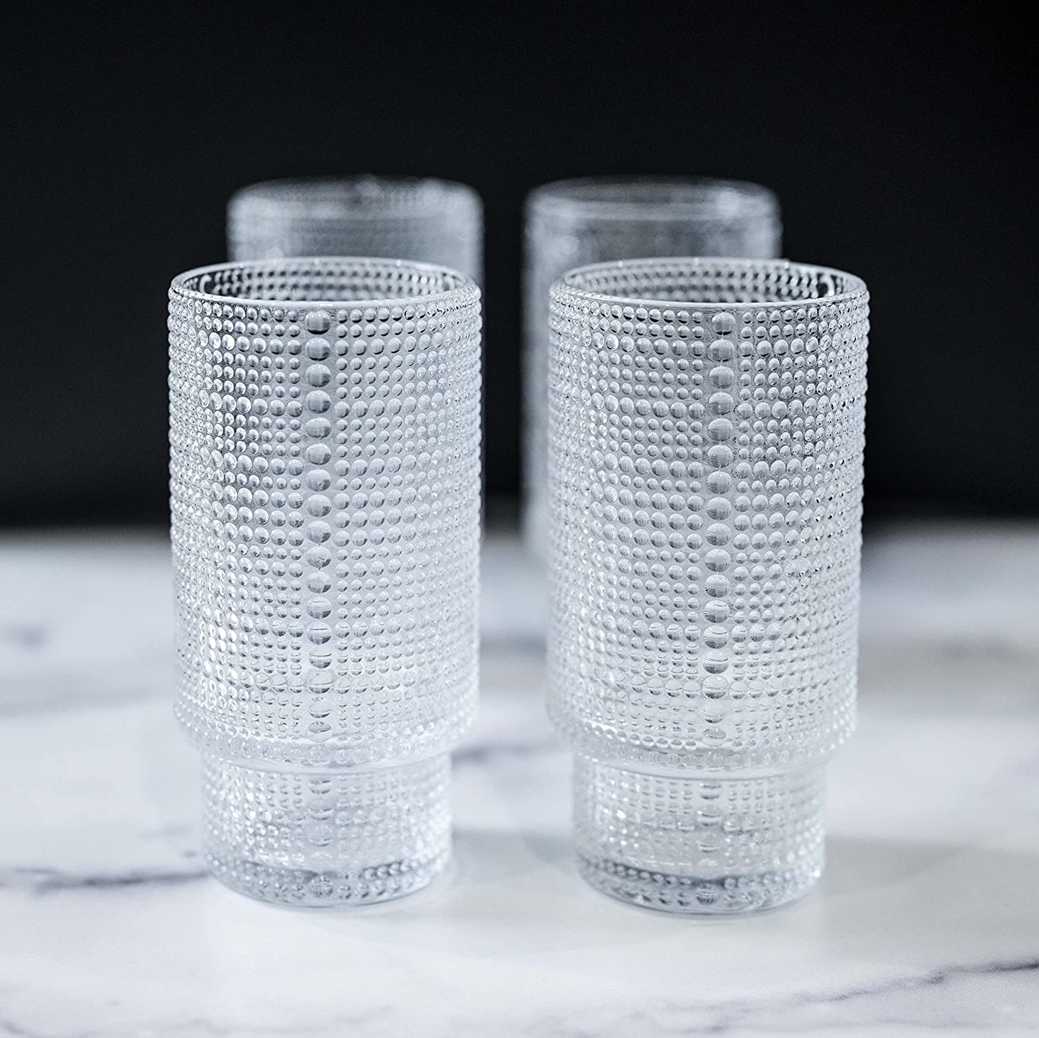 SoulTimes 16oz Hobnail Drinking Glasses Set of 4, Stackable Glass Cups With  Glass Straws, Aesthetic …See more SoulTimes 16oz Hobnail Drinking Glasses