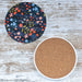 Dark Floral Ceramic Coasters with Metal Stand (Set of 4)